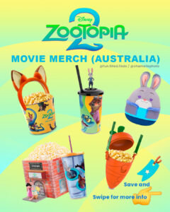 Zootopia 2 movie merch Australia popcorn buckets cups film merch fun-filled-finds.com