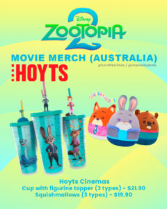 Zootopia 2 movie merch Australia popcorn buckets cups film merch fun-filled-finds.com