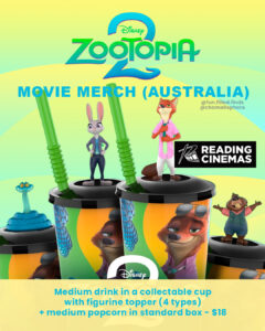 Zootopia 2 movie merch Australia popcorn buckets cups film merch fun-filled-finds.com
