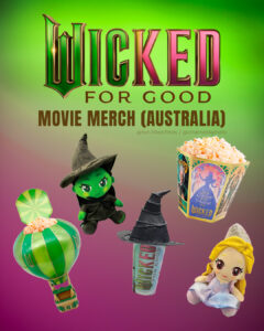 Wicked For Good - movie merch Australia popcorn buckets cups film merch fun-filled-finds.com