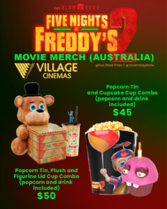 Five Nights at Freddy's 2 - movie merch Village Cinemas Australia popcorn buckets cups film merch fun-filled-finds.com