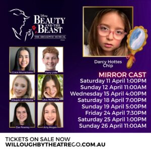 Beauty and the Beast Musical by Willoughby Theatre Company playing at The Concourse Chatswood