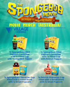 Spongebob Search for Squarepants the movie merch merchandise Australia Hoyts Village United cinemas - movie reviews blog Sydney Australia